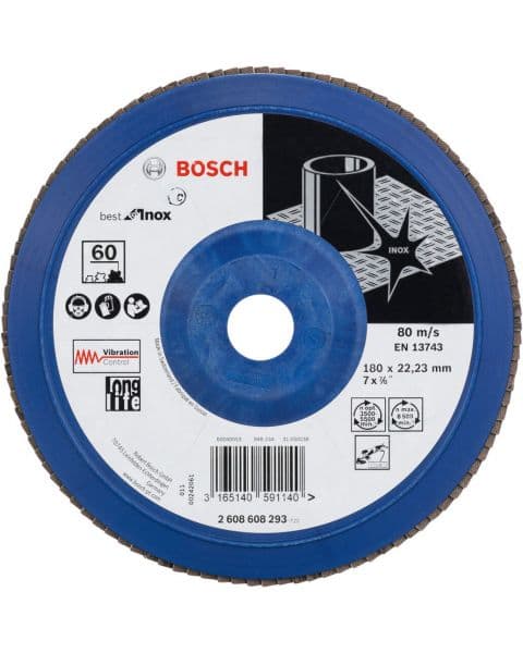Bosch lamelni brusni disk X581, Best for Inox 180 mm, 22,23 mm, 60 - 2608608293