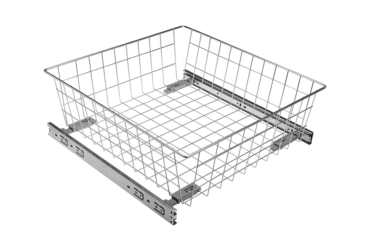 GTV Garderobna korpa s kugličnom vođicom, H=45, meko zatvaranje 60, H=200mm, siva , KO-SRH45200-60-OC