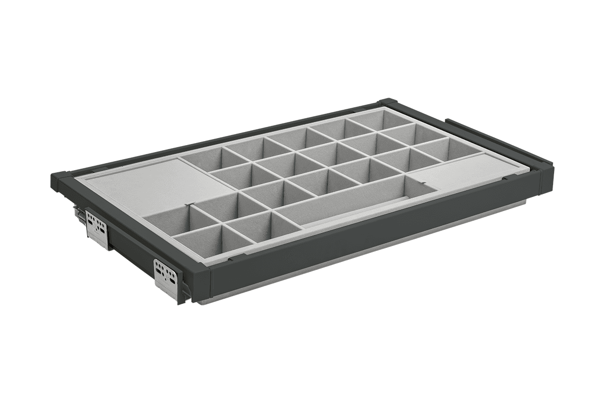 GTV Organizator za fioke sa tihim zatvaranjem ELITE 900mm, antracit siva, WG-PRZEG90-60