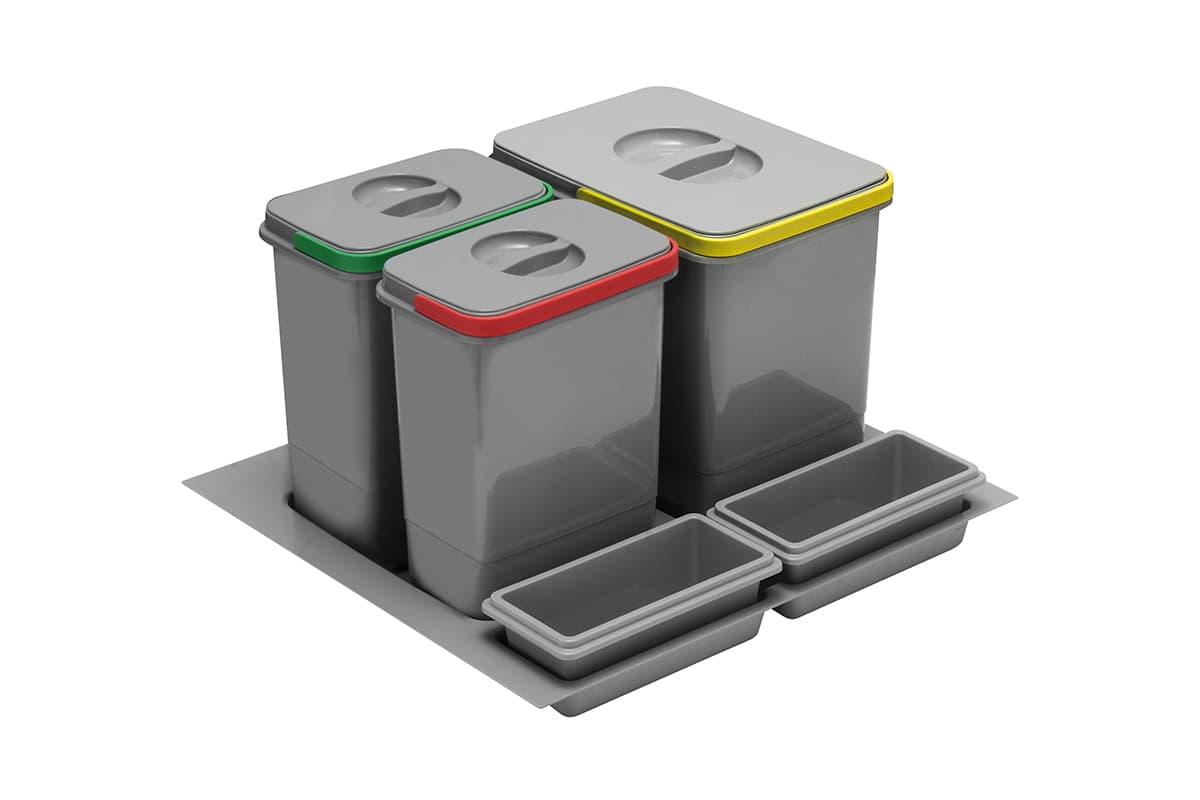 GTV Plastična kanta MULTINO 600 1x15L + 2x7L + 2 pots, PB-91114100B5