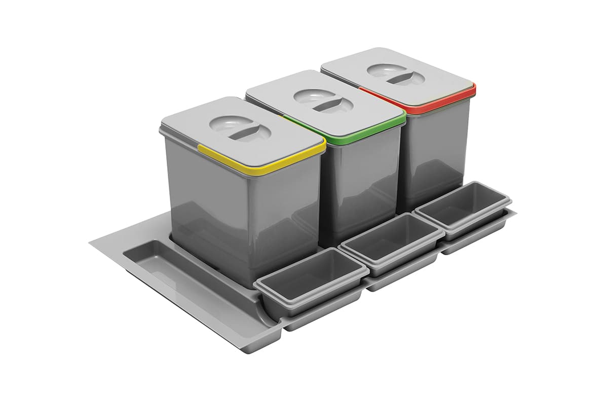 GTV Plastična kanta MULTINO 900 3x15L + 3 pots, PB-91164100B5