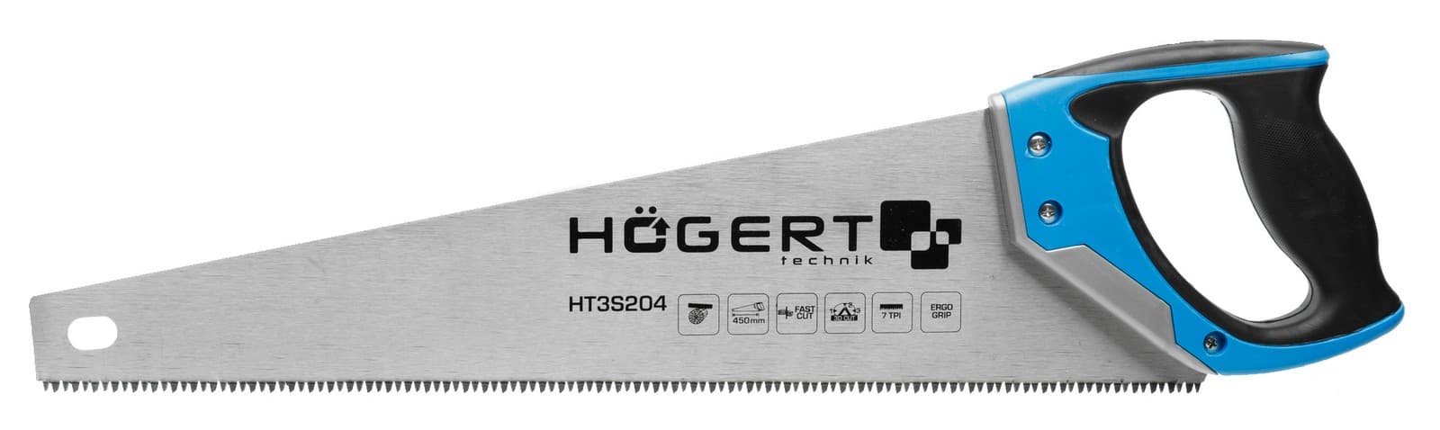Hogert HT3S204 testera ručna 450 mm, 7 tpi, trostrana rezna površina zuba