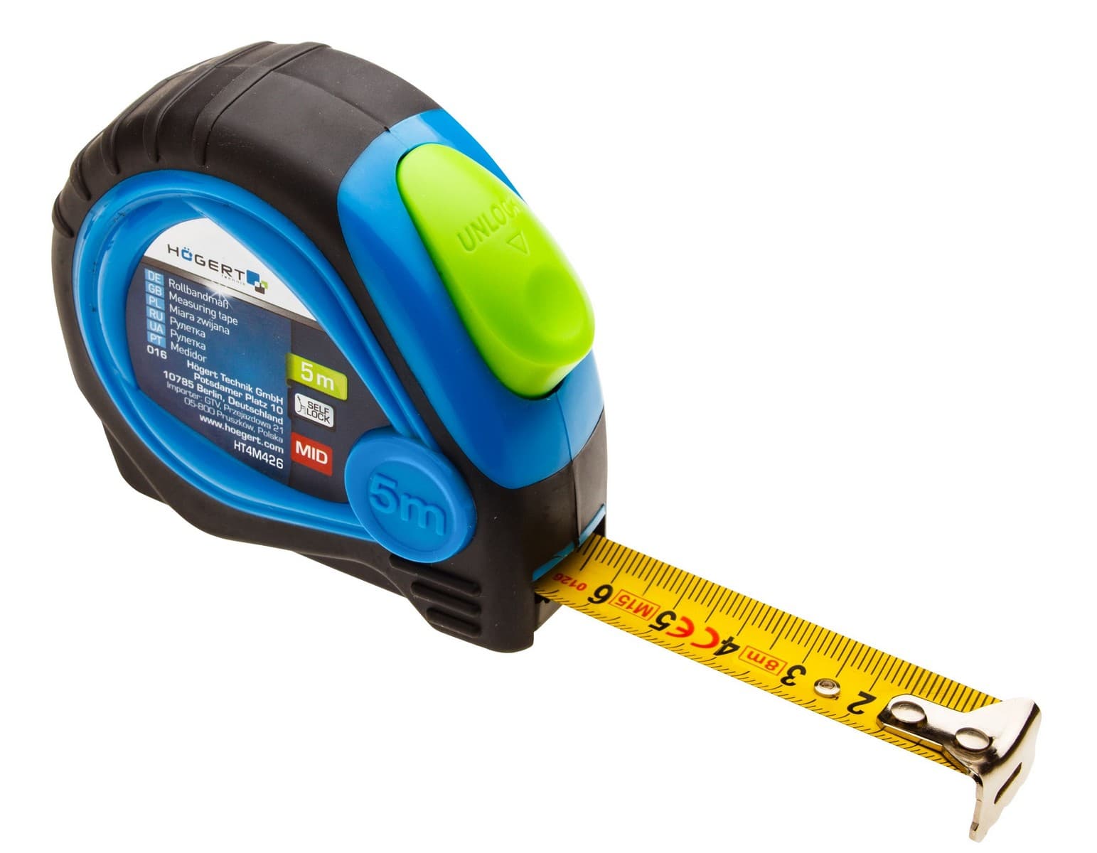 Hogert HT4M426 metar potezni, 5 m x 25 mm, mid certificiran, presvučen teflonom