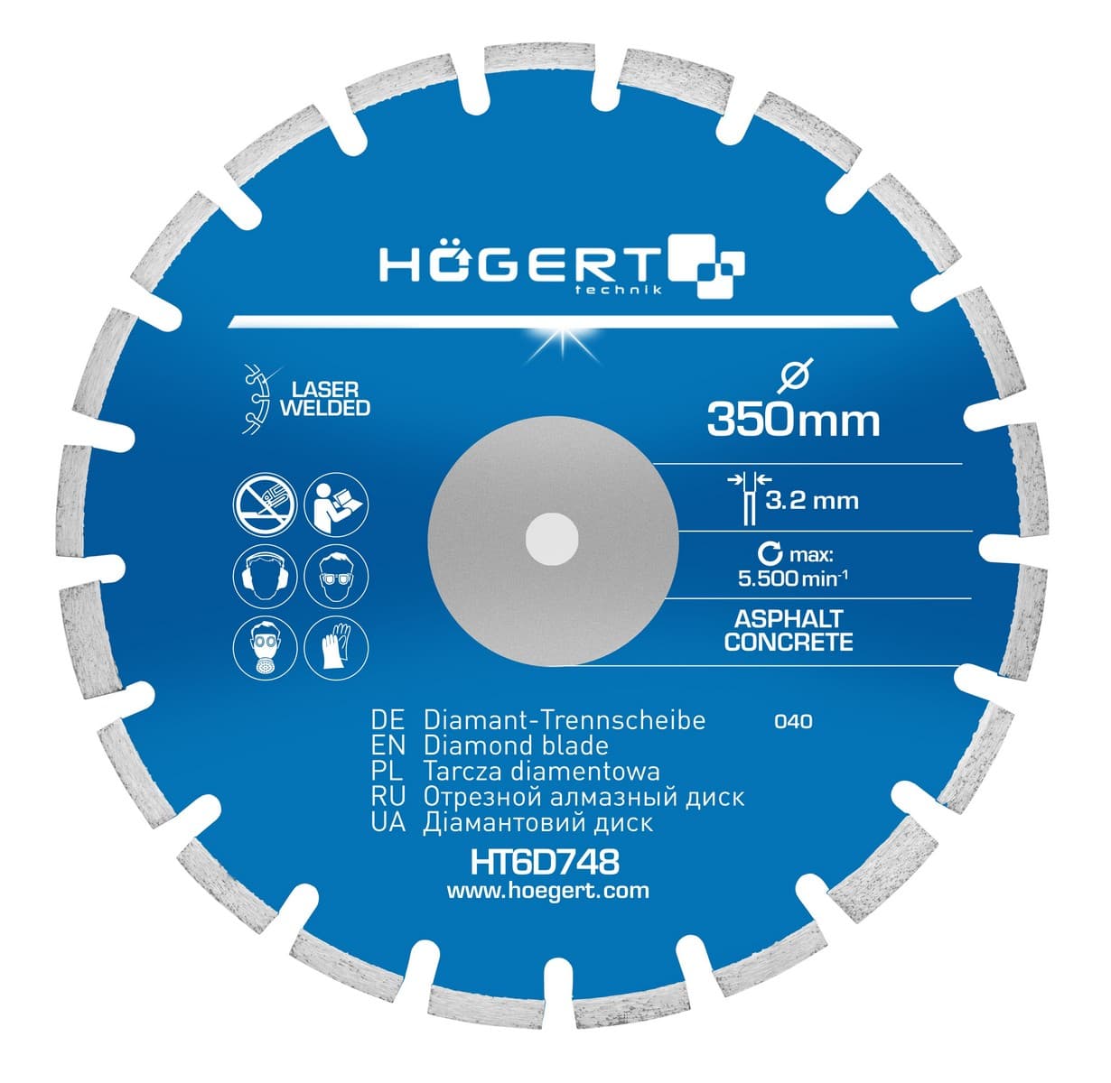 Hogert HT6D746 rezni segmentirani dijamntni disk, 230 mm, laserski varen