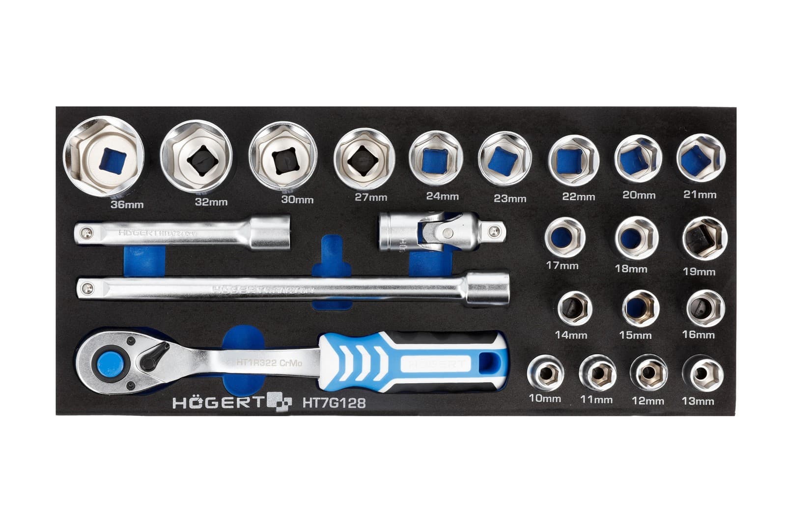 Hogert HT7G128 organizator eva set alata sa čegrtaljkom 1/2" 23 kom