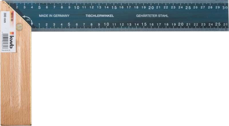  KWB 49061830 Ugaonik stolarski 300 čelik-drvo | čelični merni krak, drveni naslon