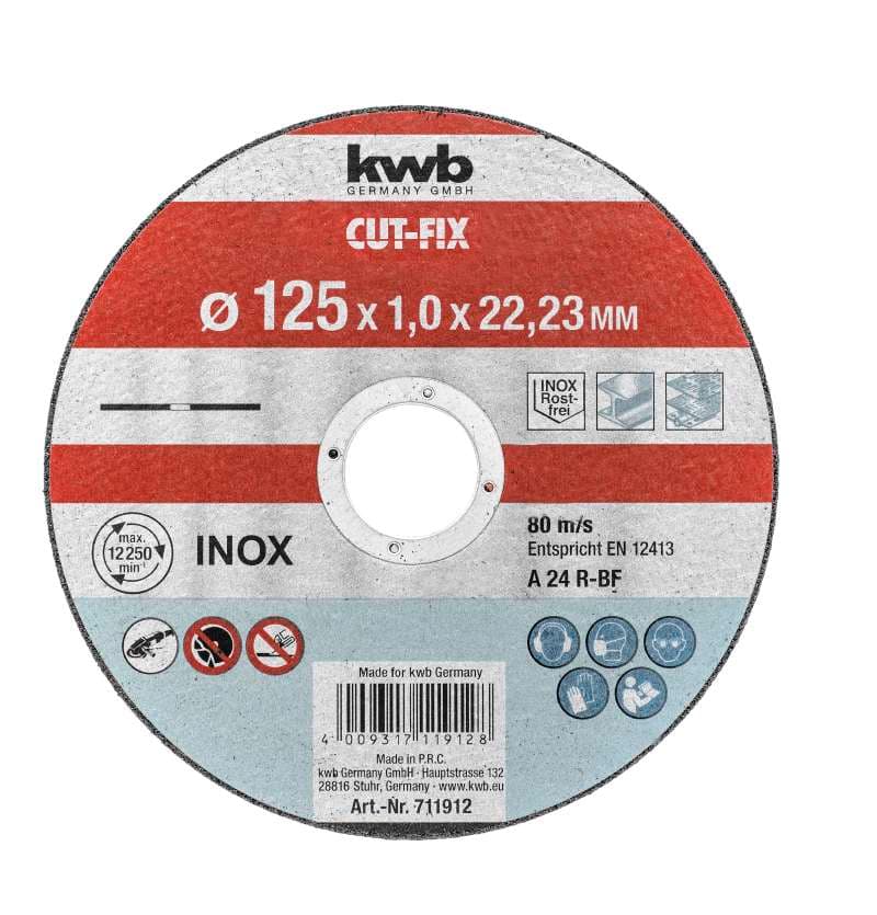  KWB 49711912 Rezna ploča za Inox 125x1.0 | Cut-Fix, ekstra tanka
