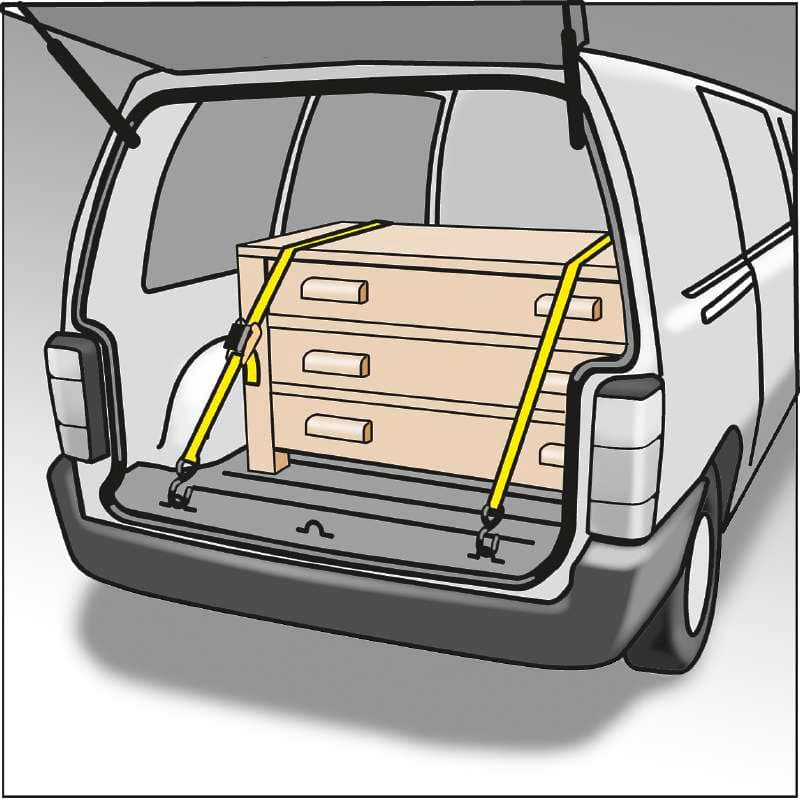  KWB 49772242 4 kaiša 25 sa zatezačem i 2 kuke 2.5m | TUEV,  od poliestera