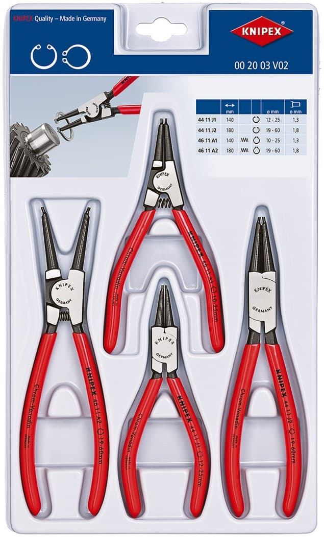 Knipex komplet klešta za seger osigurače 4 dela 00 20 03 V02