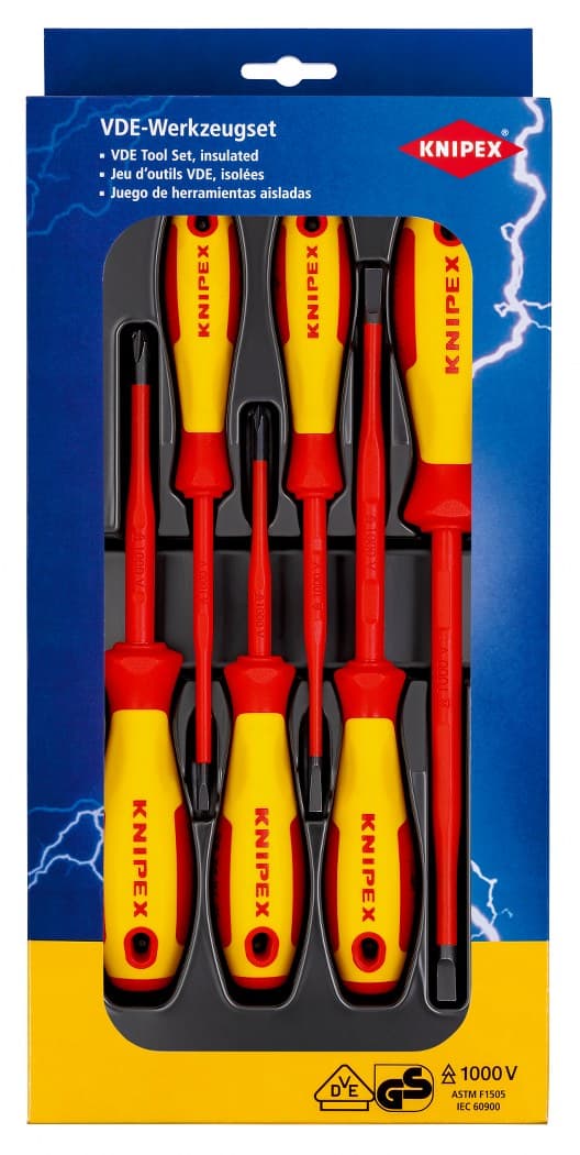 Knipex set izolovanih odvijača 1000V 6 delova 00 20 12 V02