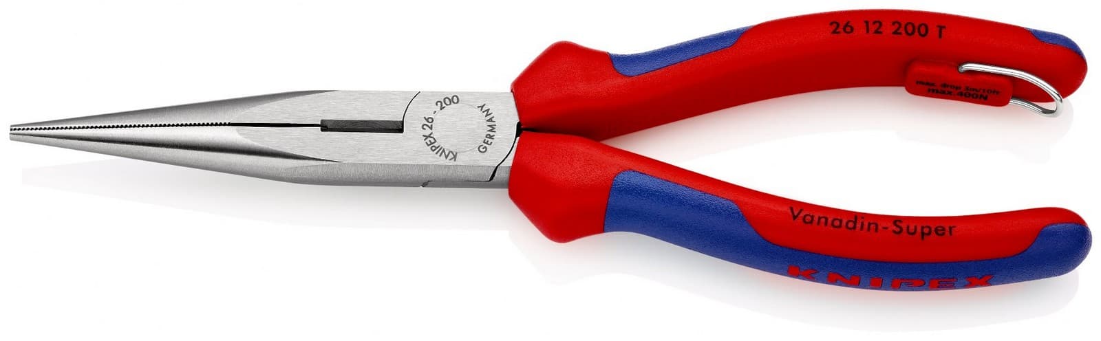 Knipex klešta špic prava 200mm sa mogućnošću kačenja 26 12 200 T