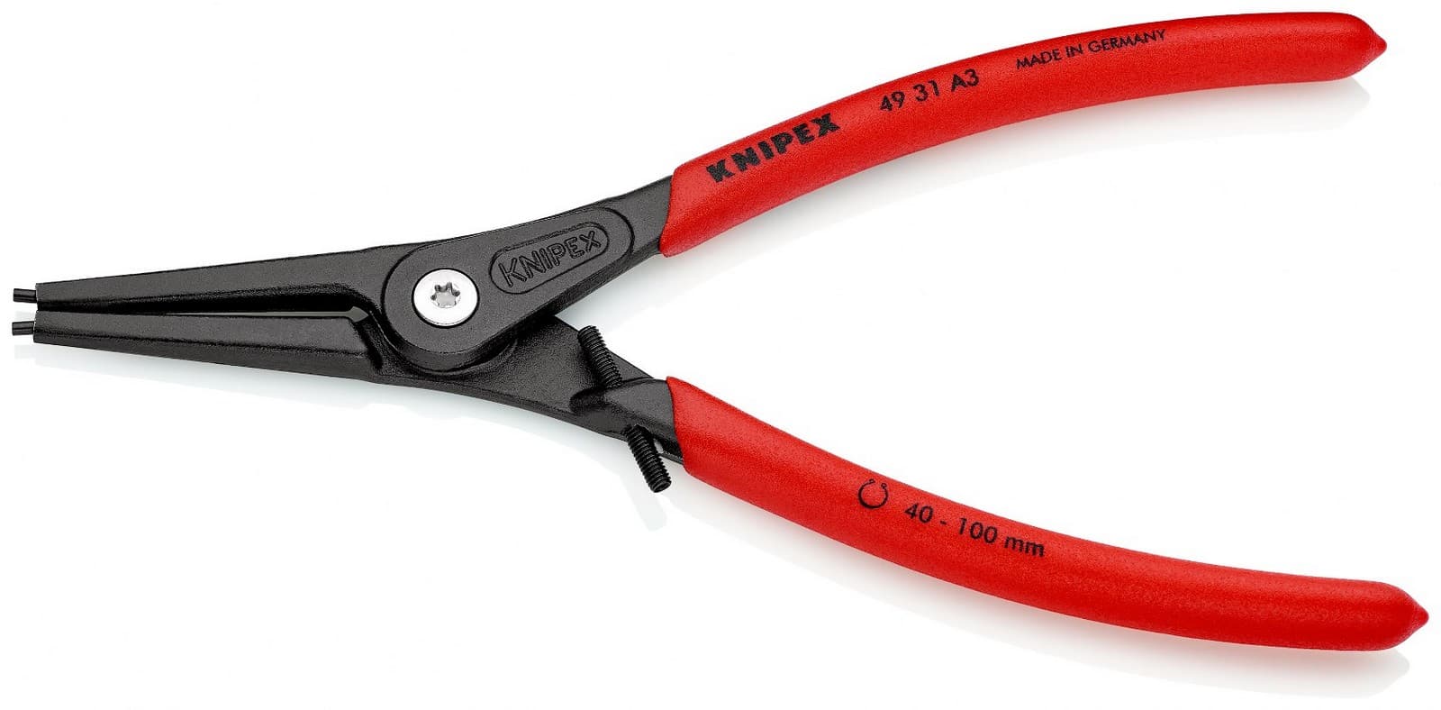 Knipex precizna klešta za spoljašnje sigurnosne prstenove sa graničnikom 225mm 49 31 A3