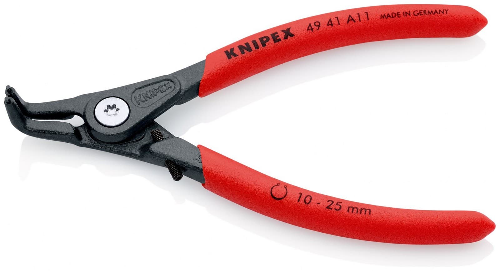 Knipex precizna klešta za spoljašnje sigurnosne prstenove sa graničnikom kriva 130mm 49 41 A11