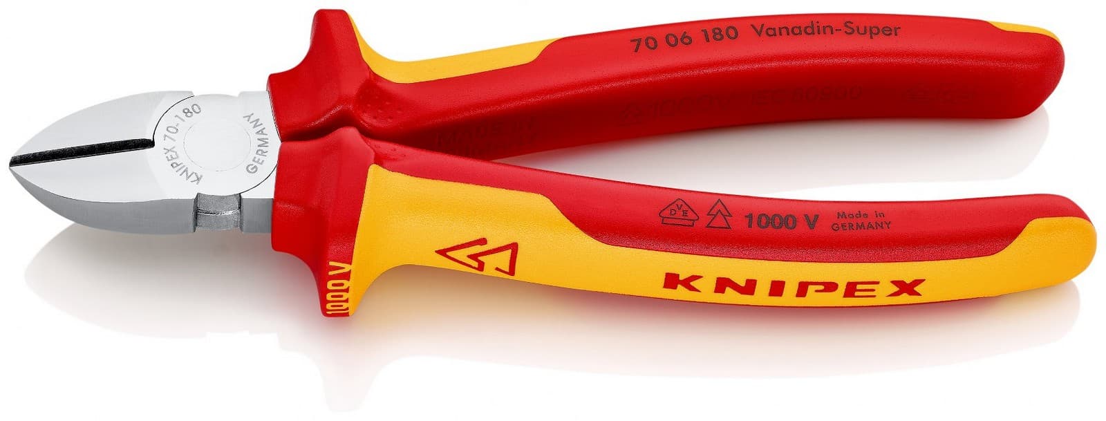 Knipex 70 06 180 Bočne sečice izolovane, VDE, hromirane 180 mm