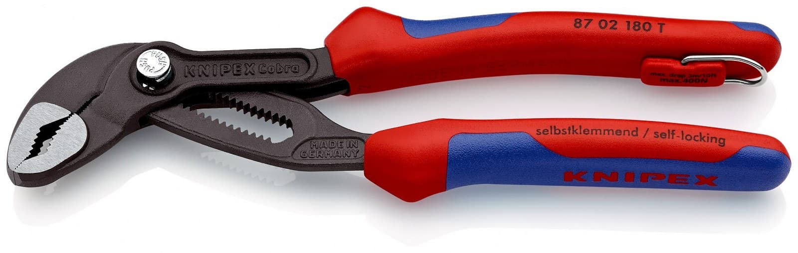 Knipex papagaj - cevna klešta Cobra® 1 1/2 sa mogućnošću kačenja 87 02 180 T