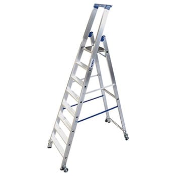 Krause Stabilo kotrljajuće stepenaste merdevine plave 8 gazišta 124654