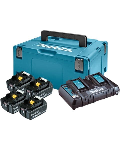 Makita Set baterija i punjač Power source kit Makpac Type3, BL1850Bx4, DC18RD 197626-8