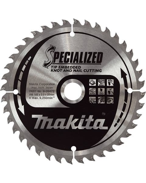 Makita List za testeru od tvrdog metala, sa 40 zubaca B-09472