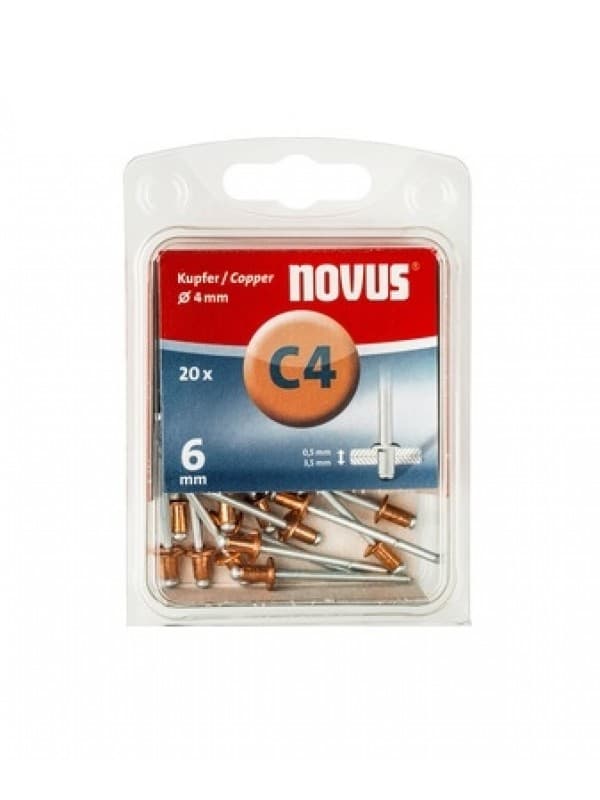 Novus Pop nitne bakarne C4 x 6mm 20kom, 0450038