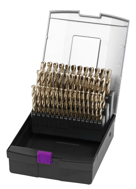 Optimum Maschinen garnitura burgija DIN 338 HSS-CO 5% 1-6, korak 0,1mm - 51 kom