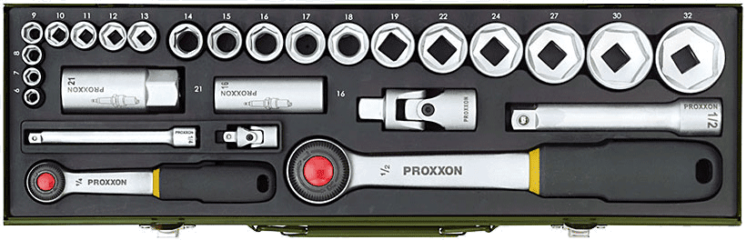 Proxxon Garnitura gedora 1/4”+ 1/2” (27-delni)
