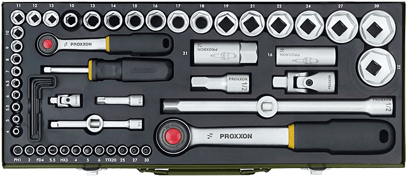 Proxxon Garnitura gedora 1/4”+ 1/2” (56-delni)