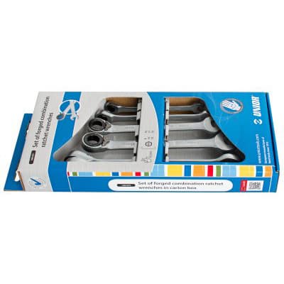 Unior 160/2CS Ključevi viljuškasto-okasti sa čegrtaljkom u kartonskoj kutiji, 0, 623709