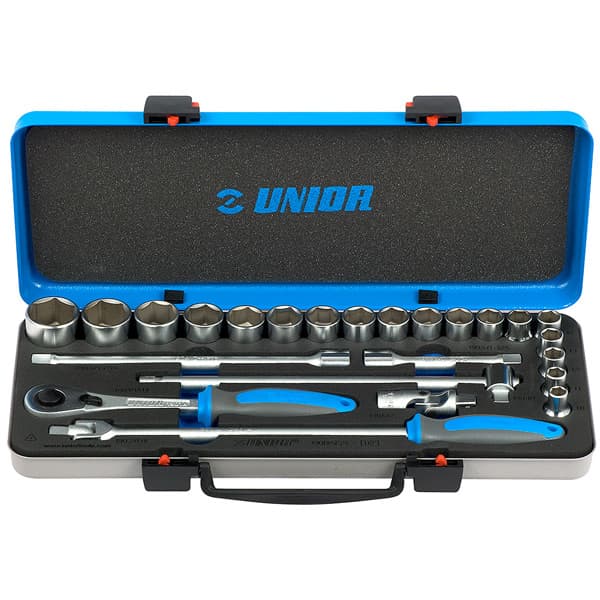 Unior 190BI6P24 Ključevi nasadni, prihvat 1/2", u metalnoj kutiji, 10 - 32/24, 611939