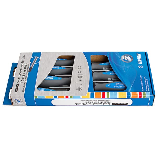 Unior 621/1CS7TBI Odvijači TBI sa TX profilom i rupicom u garnituri, /7, 612308