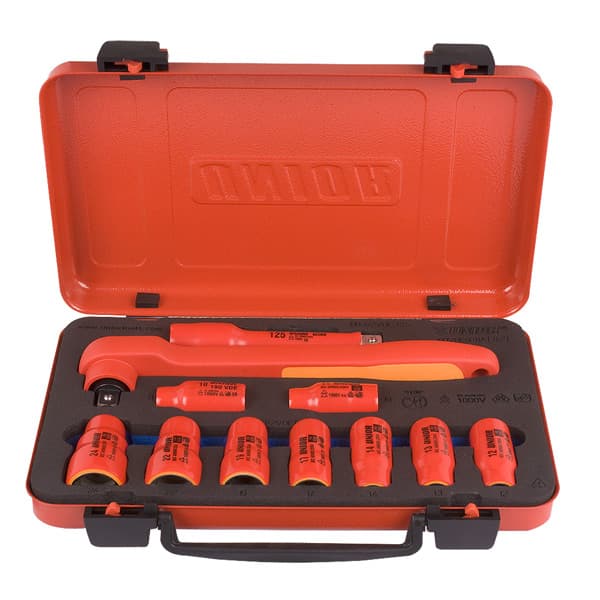 Unior 190VDE6P11A Ključevi nasadni izolovani, prihvat 1/2", u metalnoj kutiji, 10 - 24/11, 612678