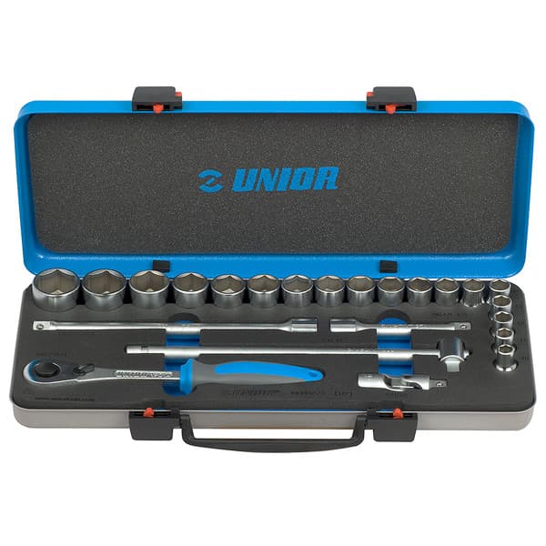 Unior 190BI6P23 Ključevi nasadni, prihvat 1/2", u metalnoj kutiji, 10 - 32/23, 612779