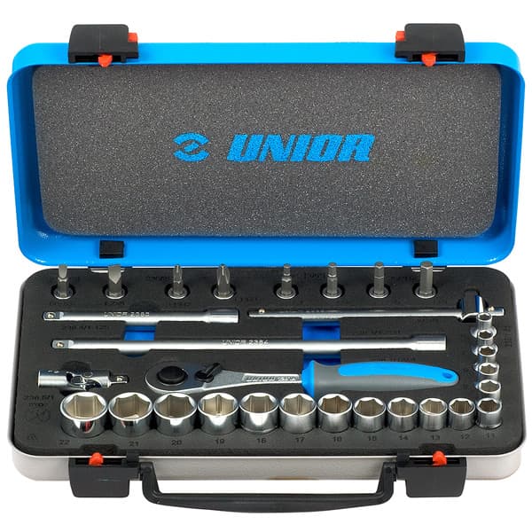 Unior 239C Ključevi nasadni, prihvat 3/8", u metalnoj kutiji, /30, 613072