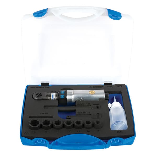 Unior 1535 Čegrtaljka pneumatska 3/8" sa nasadnim ključevima, u plastičnoj kutiji, /13, 615513