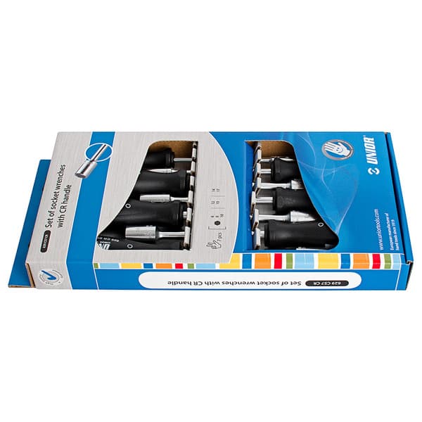 Unior 629CS7CR Ključevi nasadni sa CR ručkom u garnituri, /7, 617032