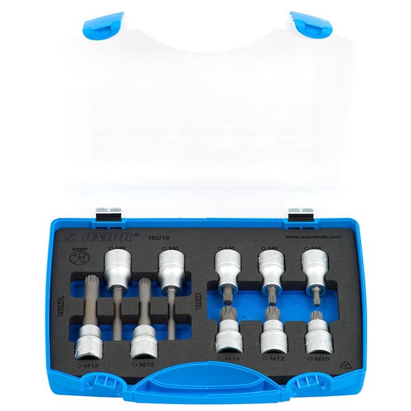Unior 192/15 Ključevi nasadni sa ZX profilom, prihvat 1/2", u plastičnoj kutiji, /10, 617125