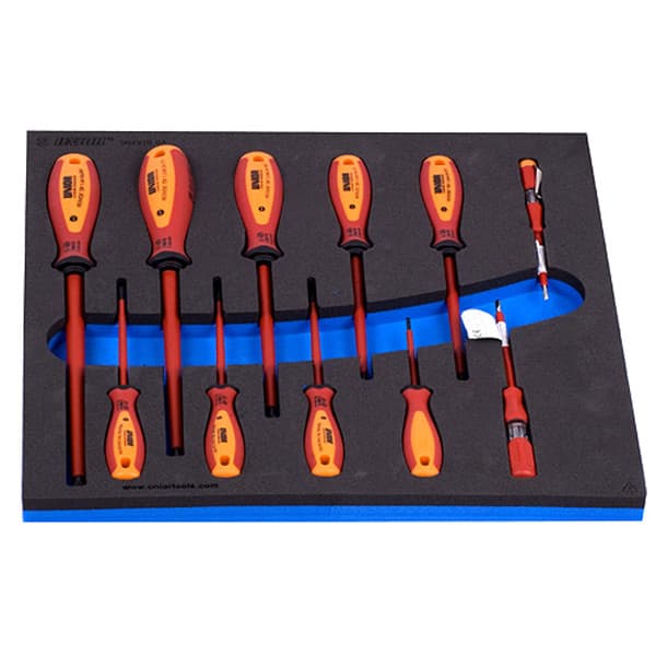 Unior 964VDE8A Odvijači VDE TBI pljosnati i ispitivači napona u SOS ulošku, 0, 621800