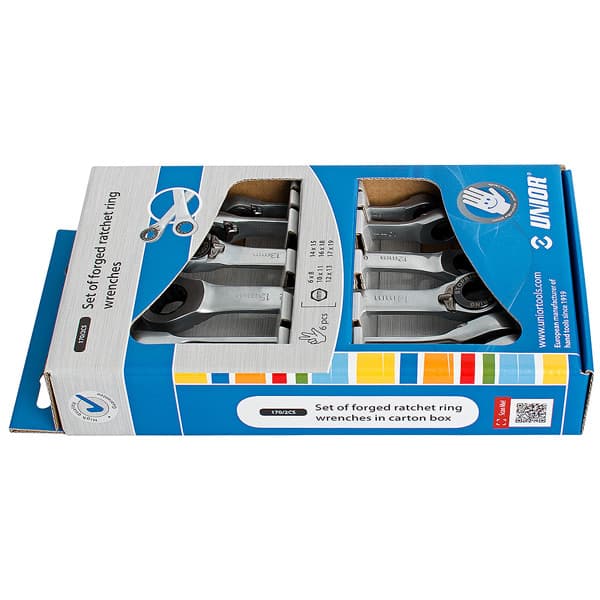 Unior 170/2CS Ključevi okasti sa čegrtaljkom u kartonskoj kutiji, 0, 623711