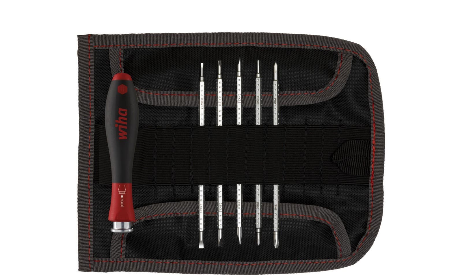 Wiha 00616 Odvijač sa izmenjivim nastavcima, sistem 4, SL, Phillips, šestougaoni, 7 delova, uključena torbica