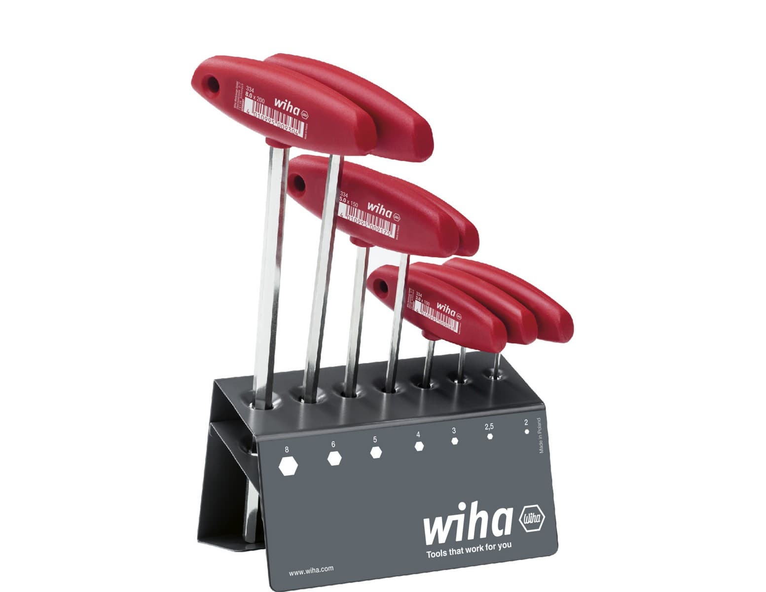 Wiha 00953 imbus sa T ručkom set šestougaoni, 8 delova, niklovani, 2-10mm