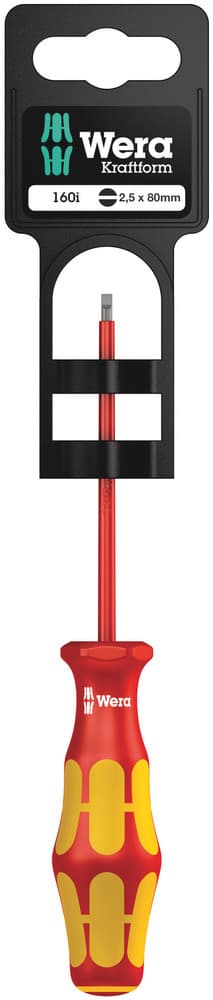 Wera 160 i VDE izolovani odvijač SL, 0,4 x 2,5 x 80 mm, 05100000001