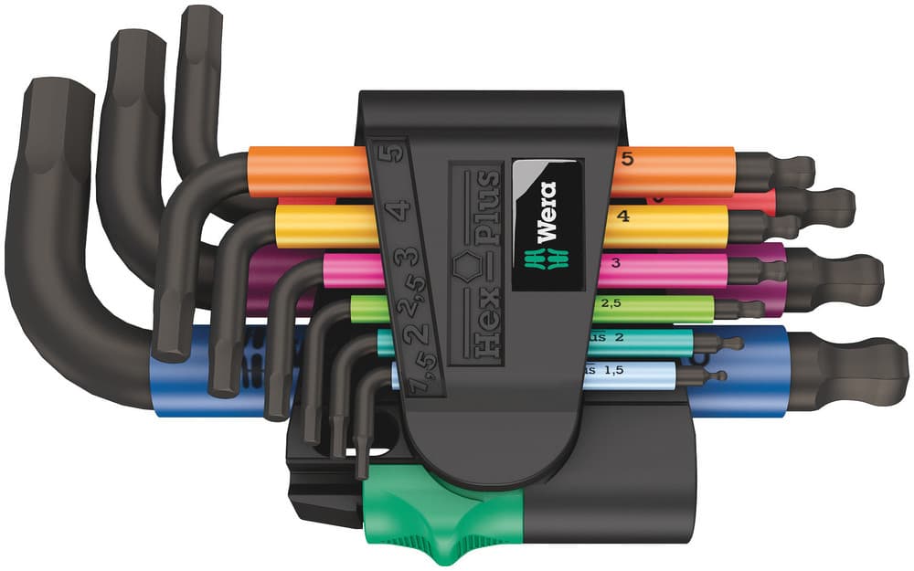 Wera 950/9 Hex-Plus Multicolour set imbus ključeva, metrički, BlackLaser, 9 komada, 05133164001