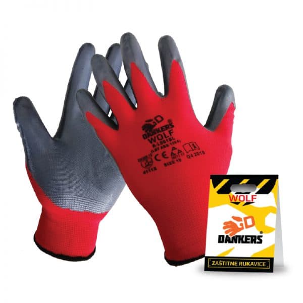 Dankers Wolf Blister - bešavno pletene rukavice sa nanosom glatkog nitrila 