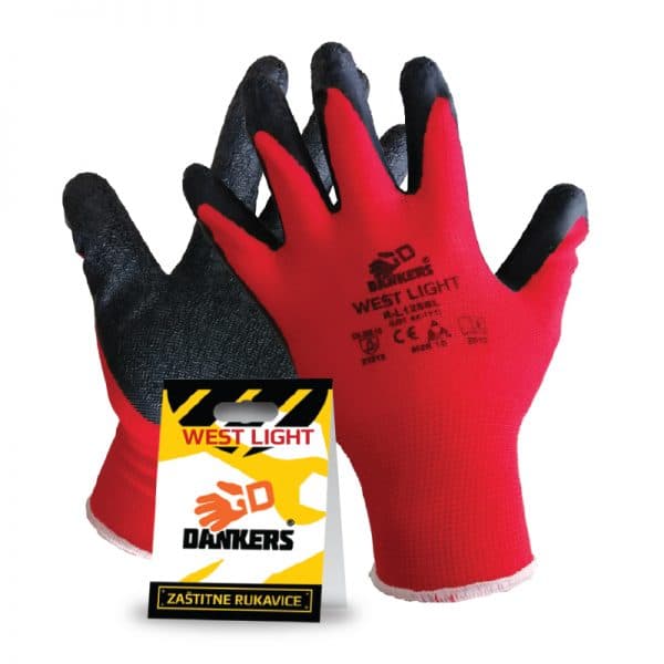 Dankers West Light Blister - rukavice od poliestera sa crnim lateksom 