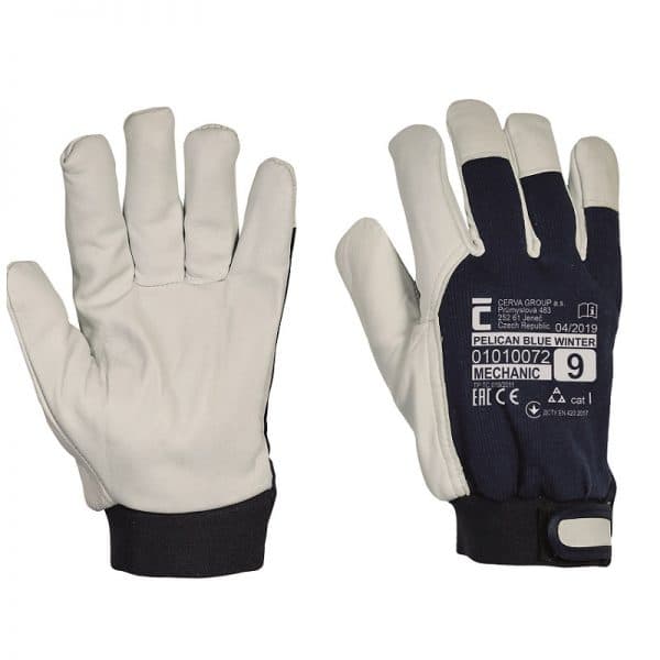 Pelican Winter - zimske postavljene kombinovane rukavice sa dlanom od mekane kozje kože