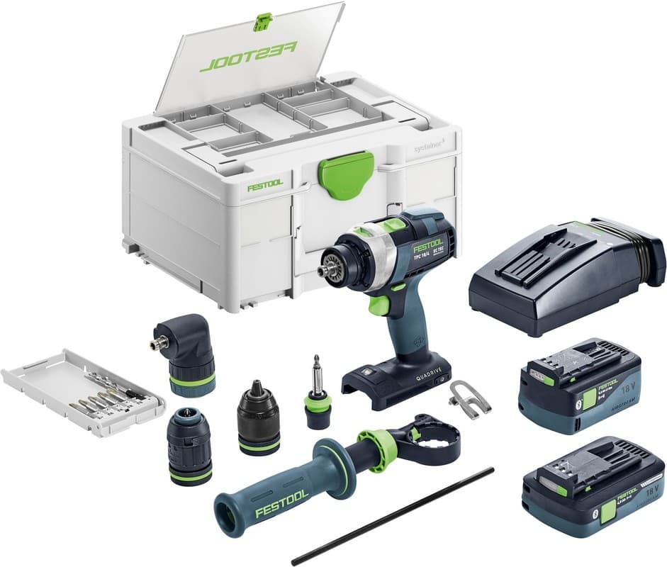 Festool Baterijska bušilica-odvrtač QUADRIVE TPC 18/4 5,0/4,0 I-Set/XL, F 577622