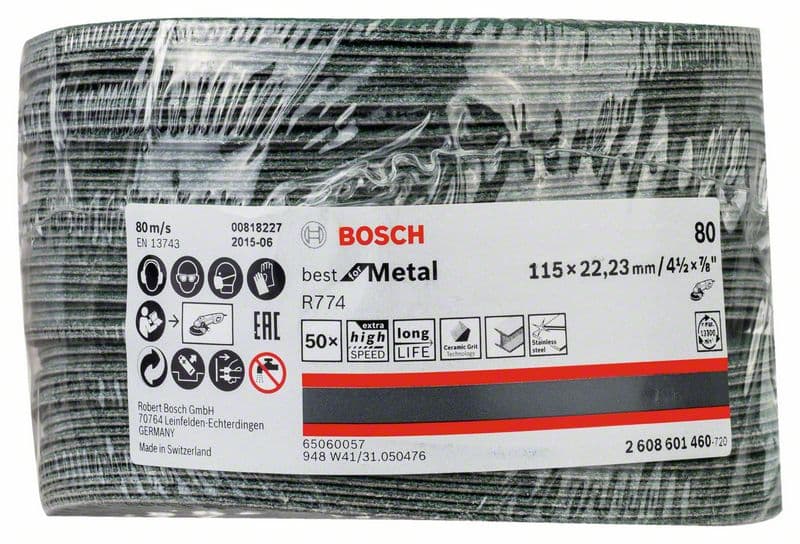 Bosch brusni fiber disk R774, Best for Metal 115 mm, 22,23 mm, 80 - 2608601460 - slika 2