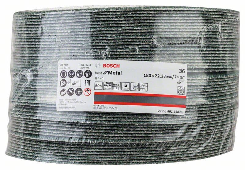 Bosch brusni fiber disk R774, Best for Metal 180 mm, 22,23 mm, 36 - 2608601468 - slika 2