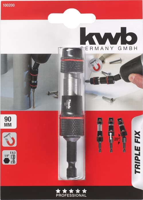 KWB 49100200 ugaoni držač bitova Triple-Fix 1/4" - slika 2