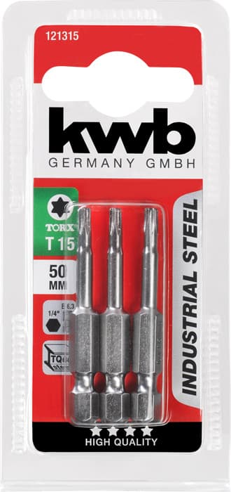 KWB 49121315 3 bita 50 mm Torx 15 industrijski čelik - slika 3
