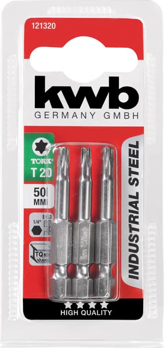 KWB 49121320 3 bita 50 mm Torx 20 industrijski čelik - slika 3